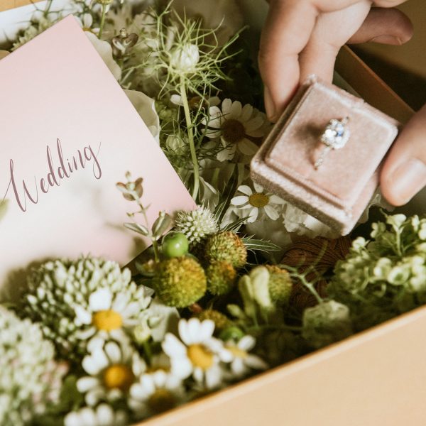 Velvet engagement ring box