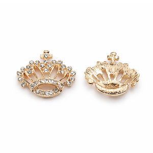 Gold Crown Brooch Crystal Stones