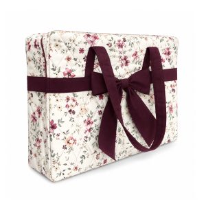 flower printed quilted cotton tote bag