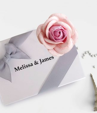 Flower embellished paper wedding box