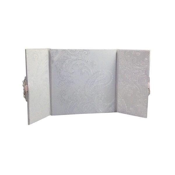 Luxury brocade silk invitation folio