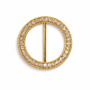 Round golden rhinestone buckle for wedding cards