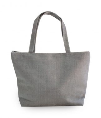 Grey linen tote bag