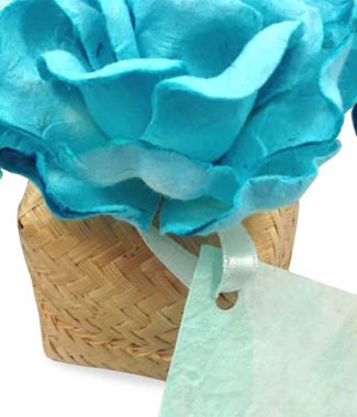 Bamboo box with paper flower for beach wedding