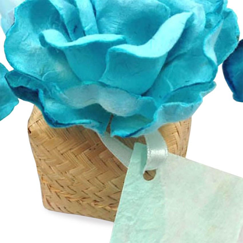 Bamboo box with paper flower for beach wedding