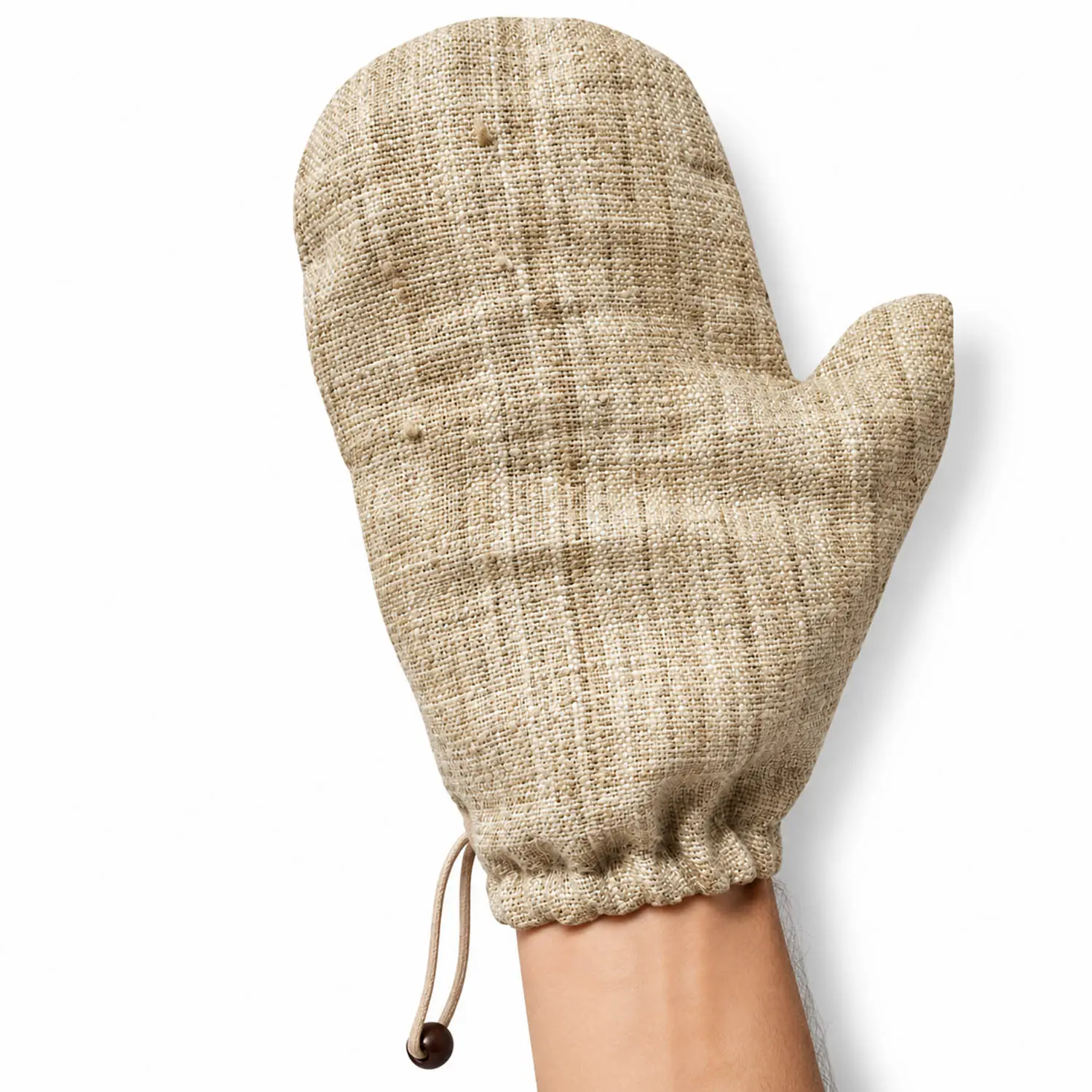 handwoven hemp bath mitt