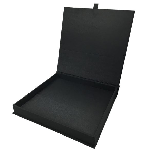 Black hinged lid invitation box