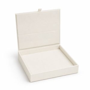 Ivory Silk Invitation Box | Padded Hinged Lid | Wholesale