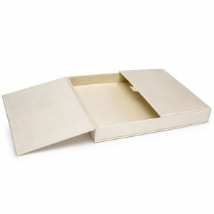 ivory gatefold silk invitation box