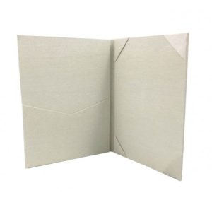 Book-fold silk fabric invitation