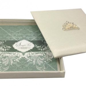 Square shaped silk wedding card box