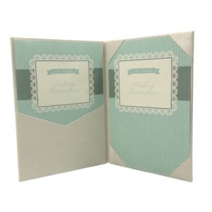 ivory silk folio with pockets for wedding invitation cards