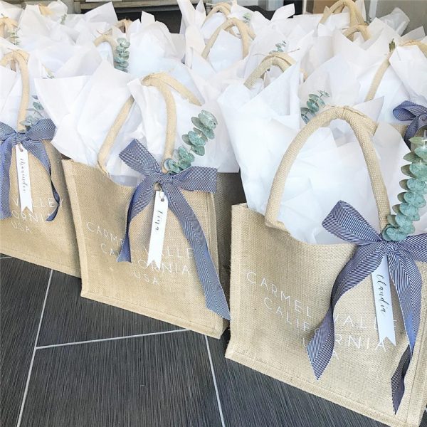 Jute bag creation for wedding event