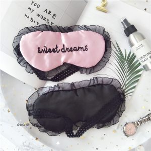 lace sleeping mask with embroidery