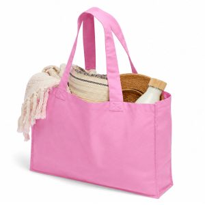 Large pink cotton tote bag for beach and freetime, made in our Thai bag factory