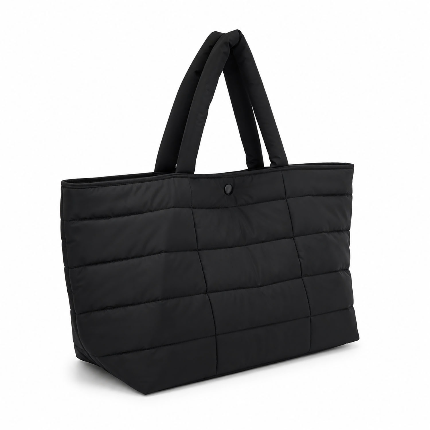 large quilted black coton tote bag