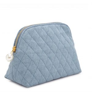 Light blue jeans cosmetic bag