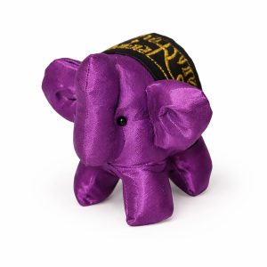 Purple silk elephant with custom logo embroidery