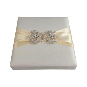 Ivory silk box for boxed wedding invitations