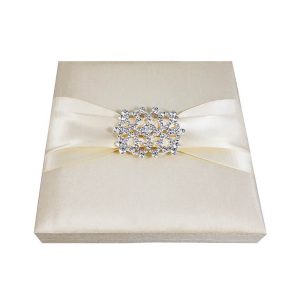 Luxury silk fabric box for invitation cards