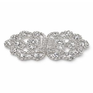 luxury silver rhinestone clasp