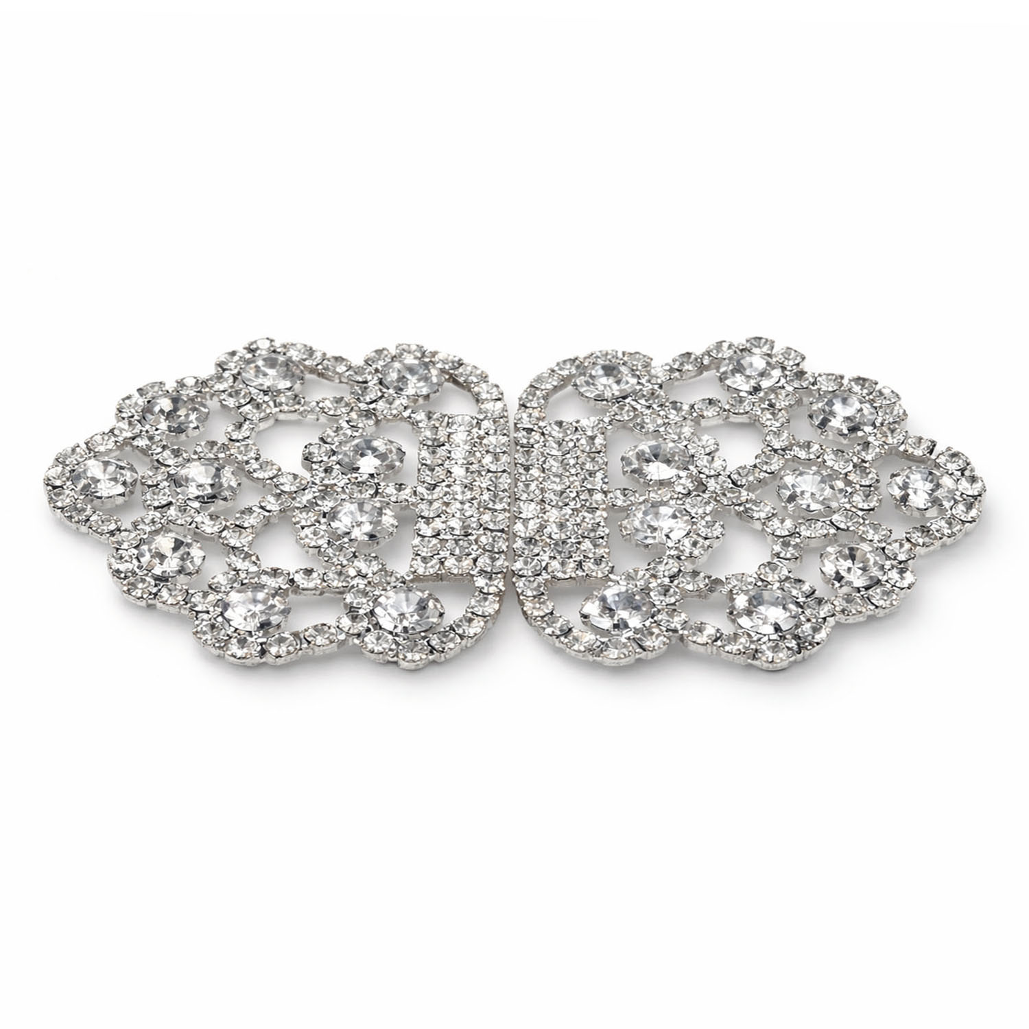luxury silver rhinestone clasp