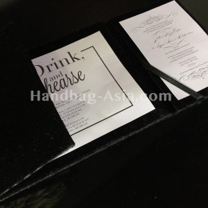 luxury black velvet wedding invitation