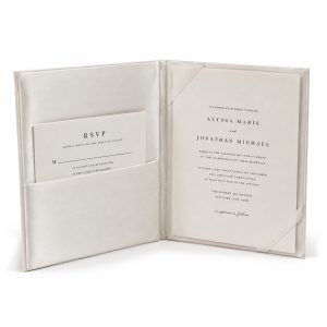 Hardcover Invitation Folio | White Silk | Wholesale Thailand