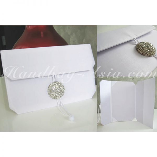 Luxury white silk wedding envelope