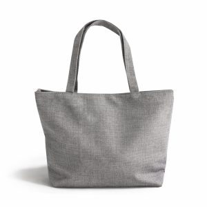 Mid size grey linen tote bag