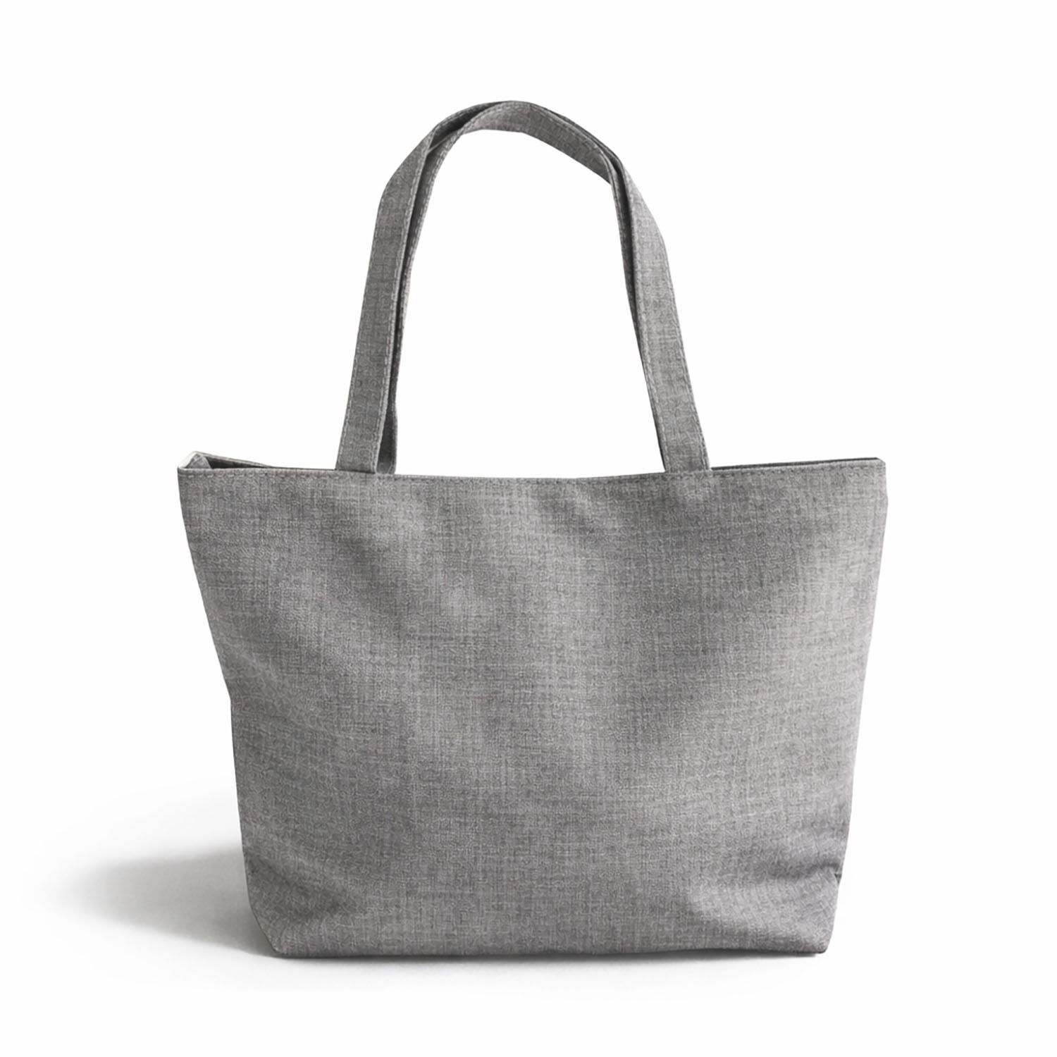 Mid size grey linen tote bag
