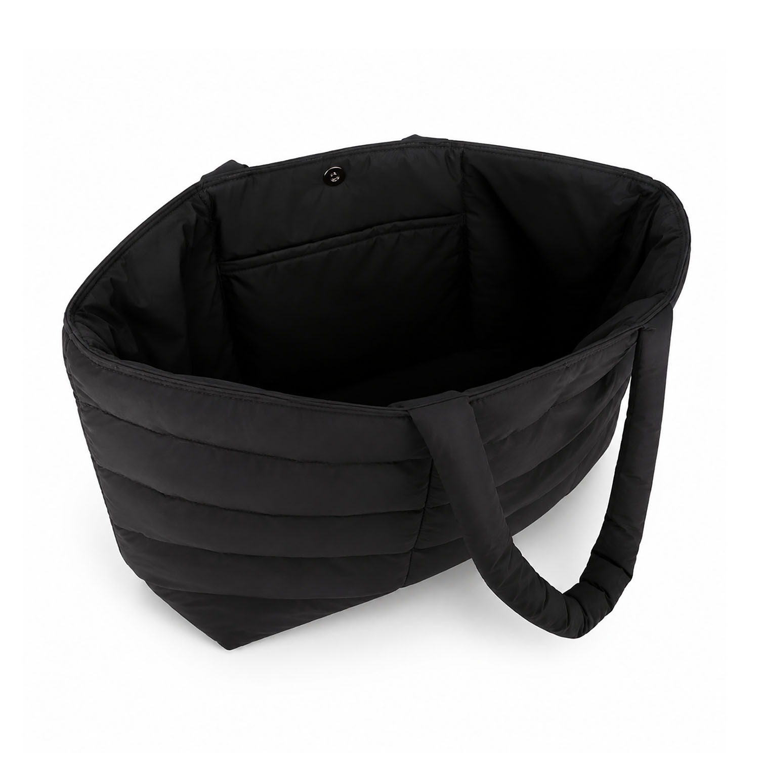 modern design black quilted cotton tote bag