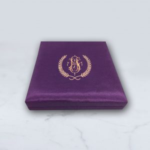 Monogram silk invitation box