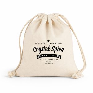 Custom logo printed coton drawstring bag from Thailand