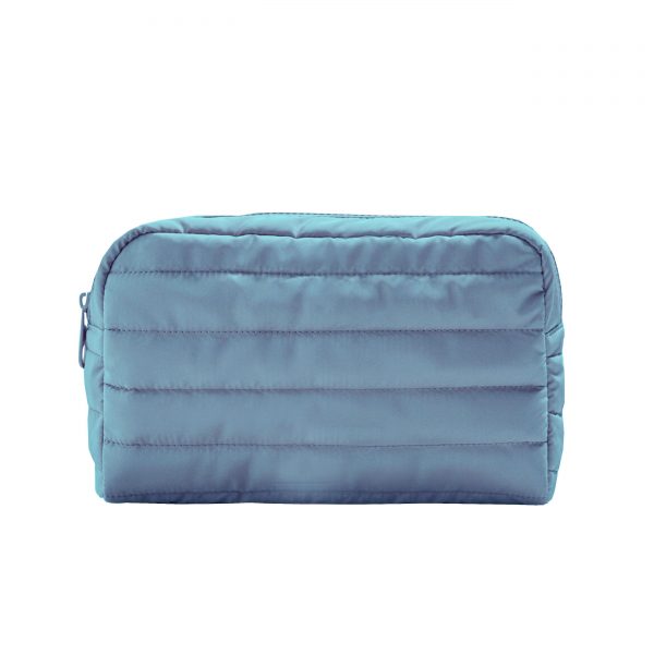 Quilted cotton cosmetic bag