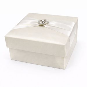 off-white Thai silk favor box