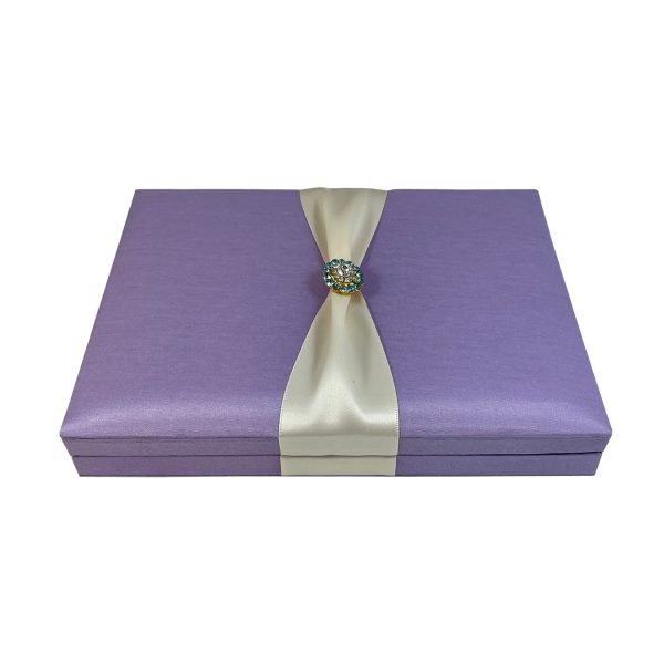 Orchid silk box for wedding cards