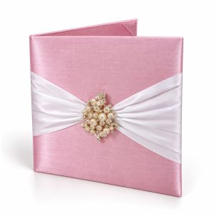 blush pink silk invitation folio