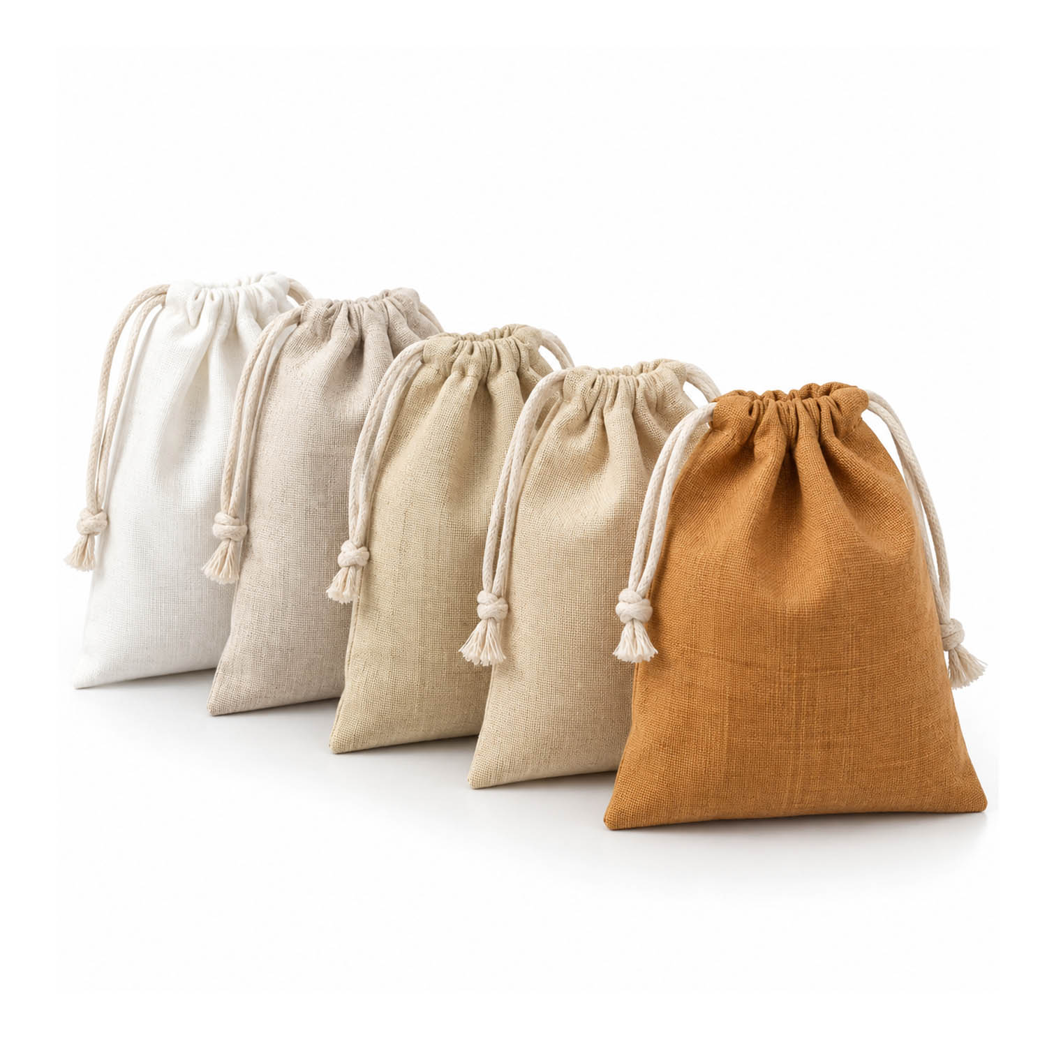 Plain hemp drawstring bags
