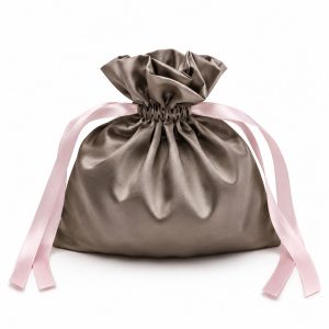 premium quality satin silk jewelry bag chocolate color