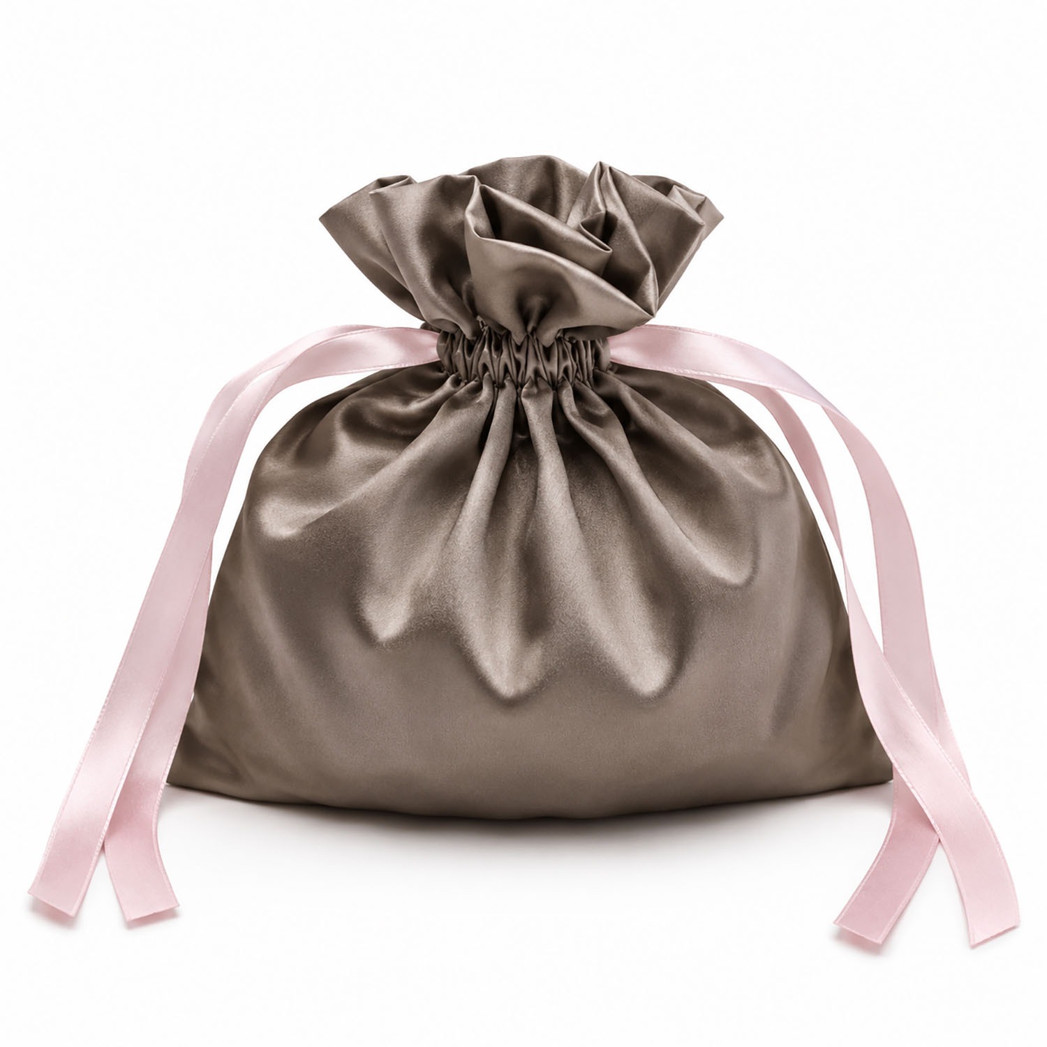 premium quality satin silk jewelry bag chocolate color