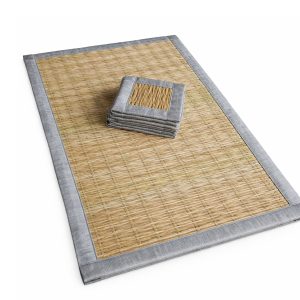 Reed placemat and coaster set handmade in Chiang Mai, Thailand