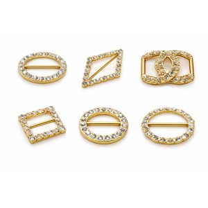 Crystal Rhinestone Buckle Collection – Oval, Square, Round, Parallelogram & Flower Shapes