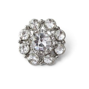 Round flat back crystal button