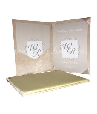 Champagne wedding card folder for invitations