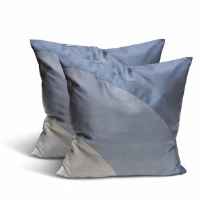 Silver and grey Thai silk cushion cover from Chiang Mai