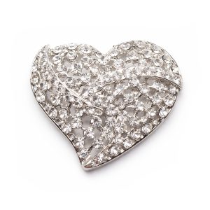 heart rhinestone brooch