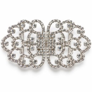 Silver rhienstone clasp wedding embellishemnt
