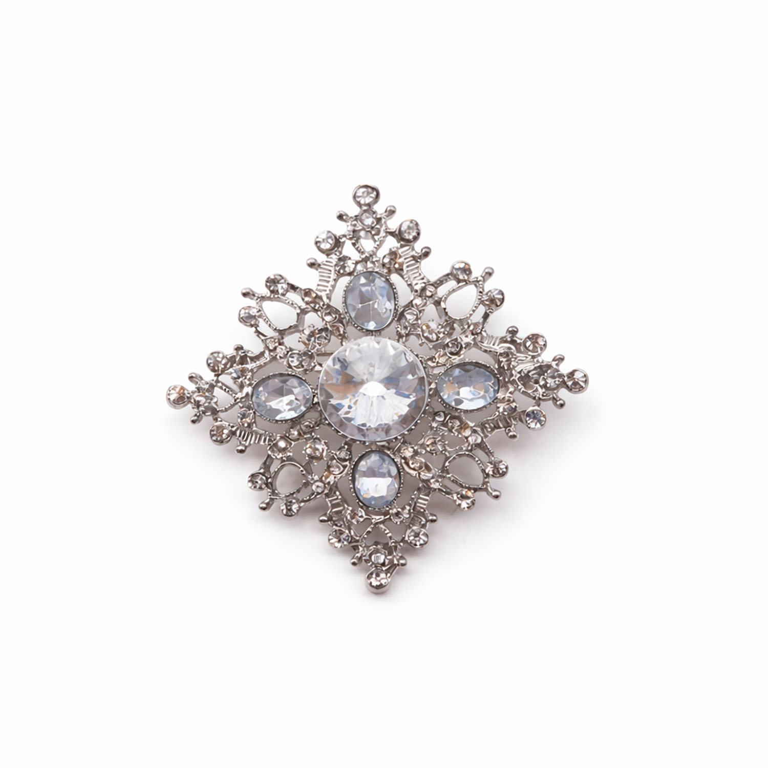 Small snowflake rhinestone brooch