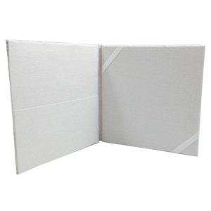 White silk pocket folder with pocket